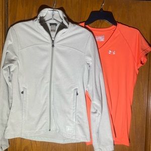Two For One Sale: REI Full zip Sweater, Under Armour V Neck T. Both Size S
